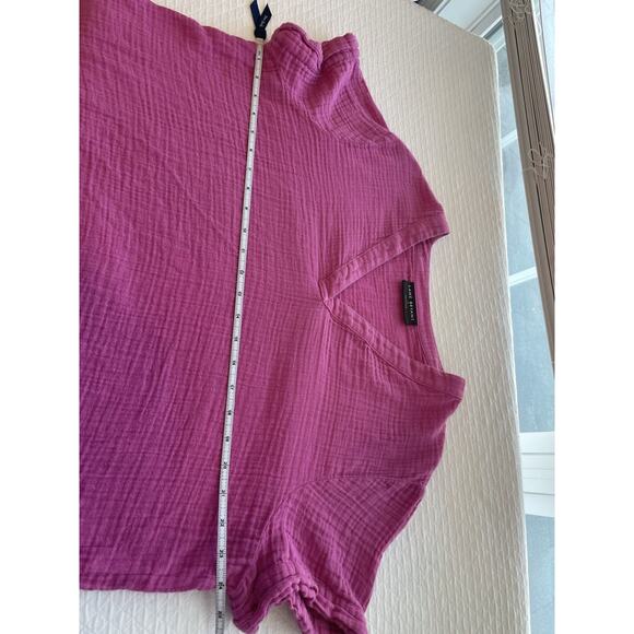 Lane Bryant Gauze Coastal Casual Top Pink 100% Cotton Size 14 Preppy Comfort EUC - Picture 12 of 12